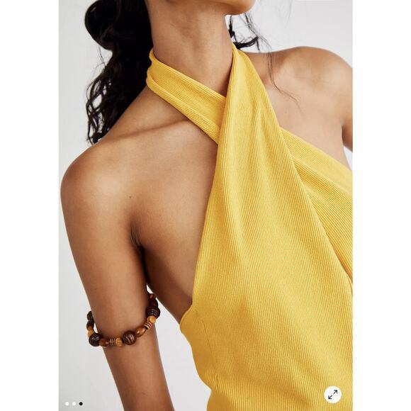 Free People Mustard Halter Midi Dress - Picture 3 of 11
